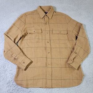 Ralph Lauren Purple Label Leonerd Tweed Shirt Jacket Womens 6 Silk Linen $995